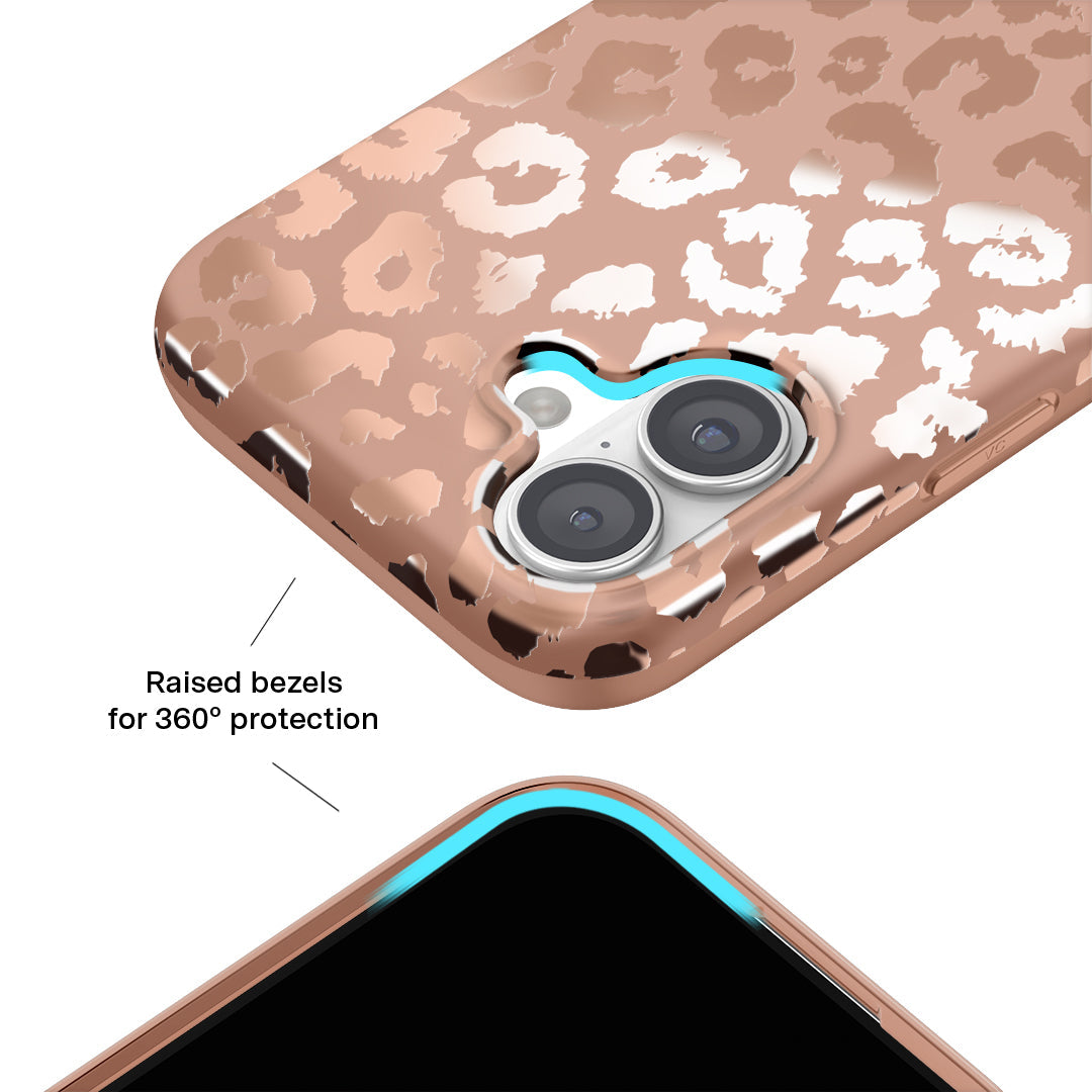 Bronze Chrome Leopard iPhone Case