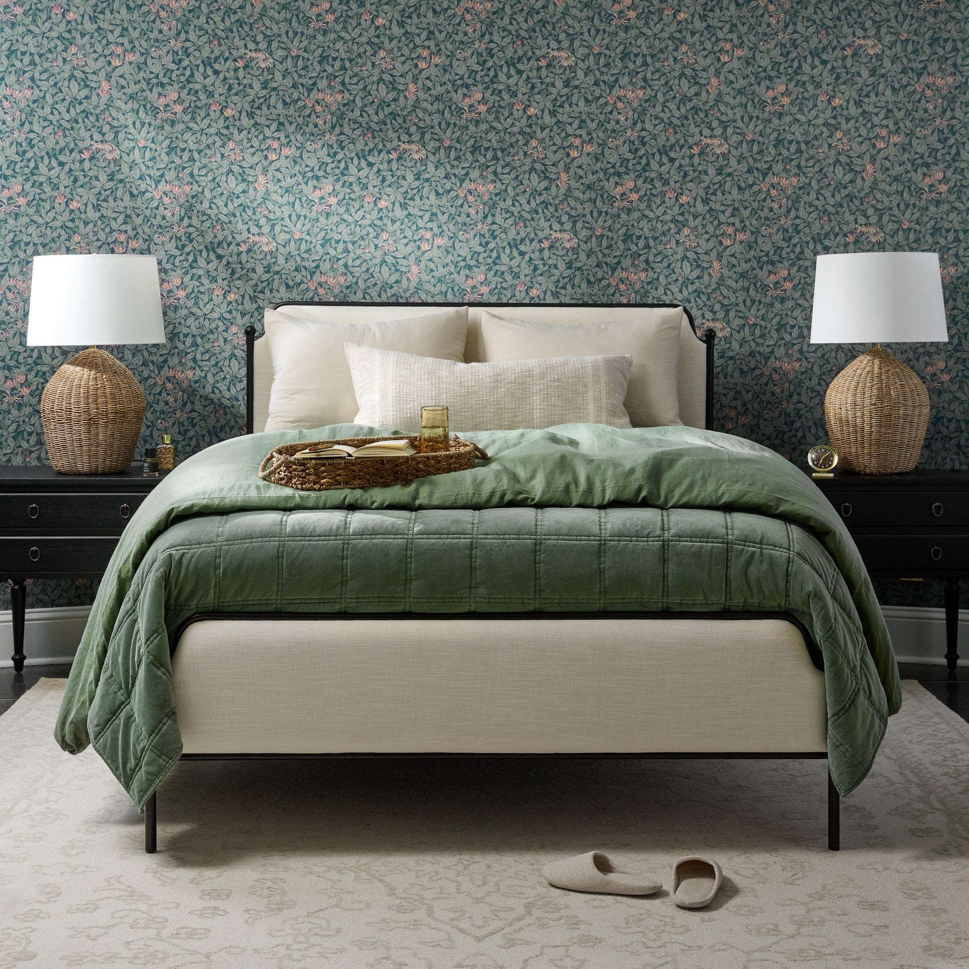 Weekend Velvet Quilt - Dusty Green