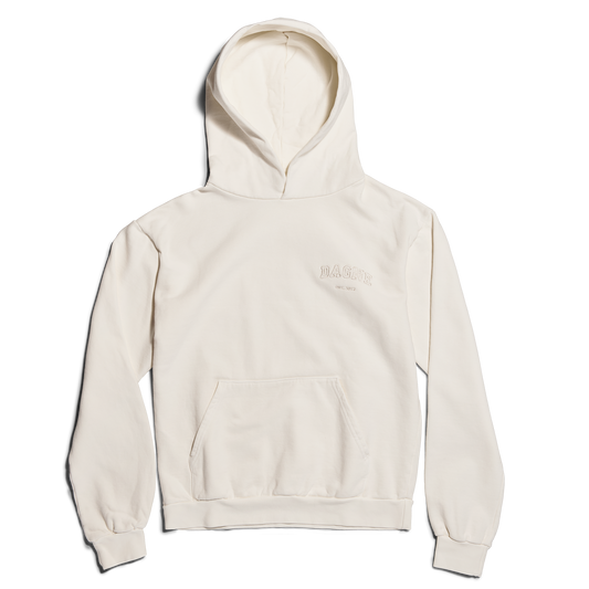 Varsity Logo Hoodie in Moonbeam, XL