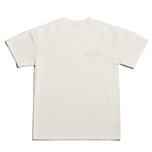 Varsity Logo T-shirt in Moonbeam, Small