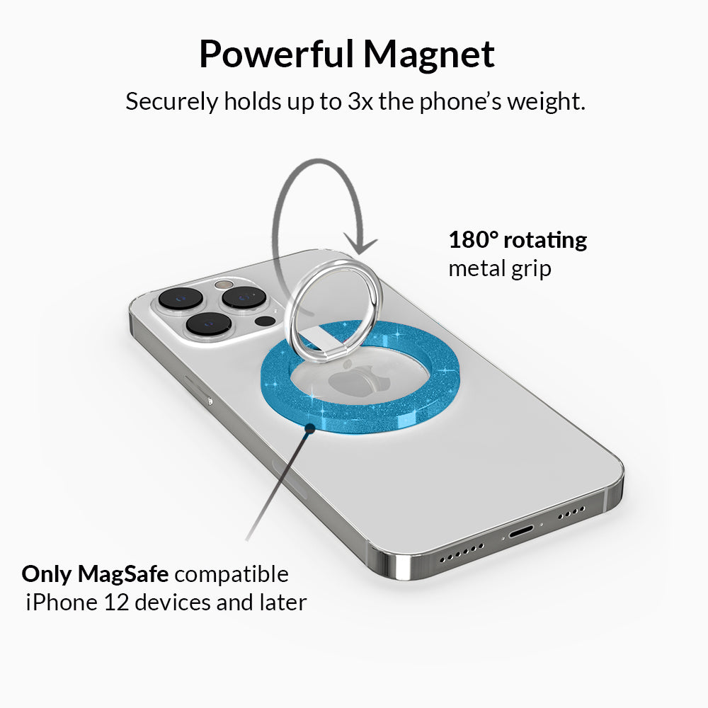 Blue Stardust Glitter MagSafe Grip Ring