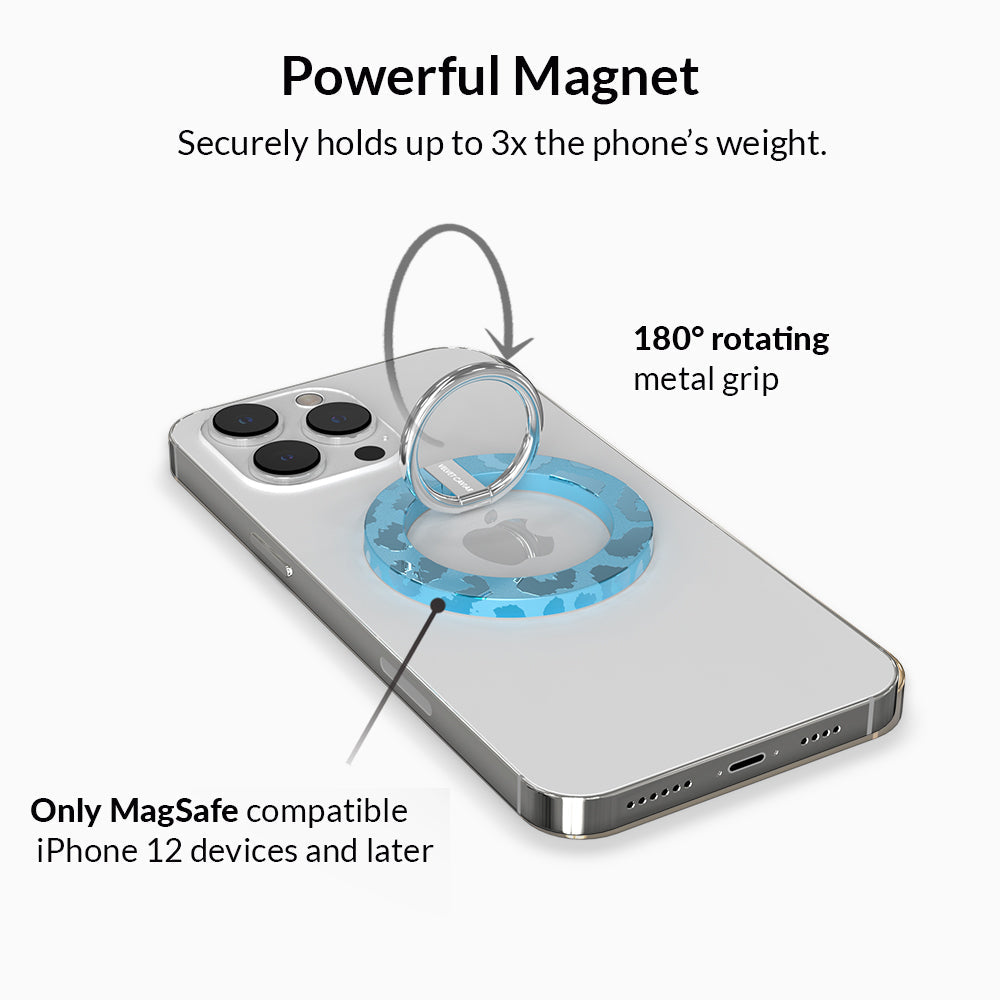 Blue Sapphire Leopard MagSafe Grip Ring