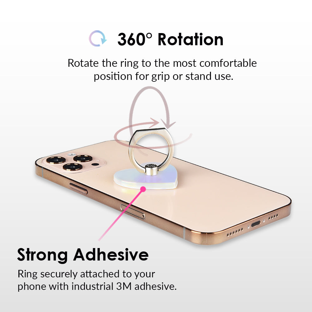 White Opal Heart Phone Ring