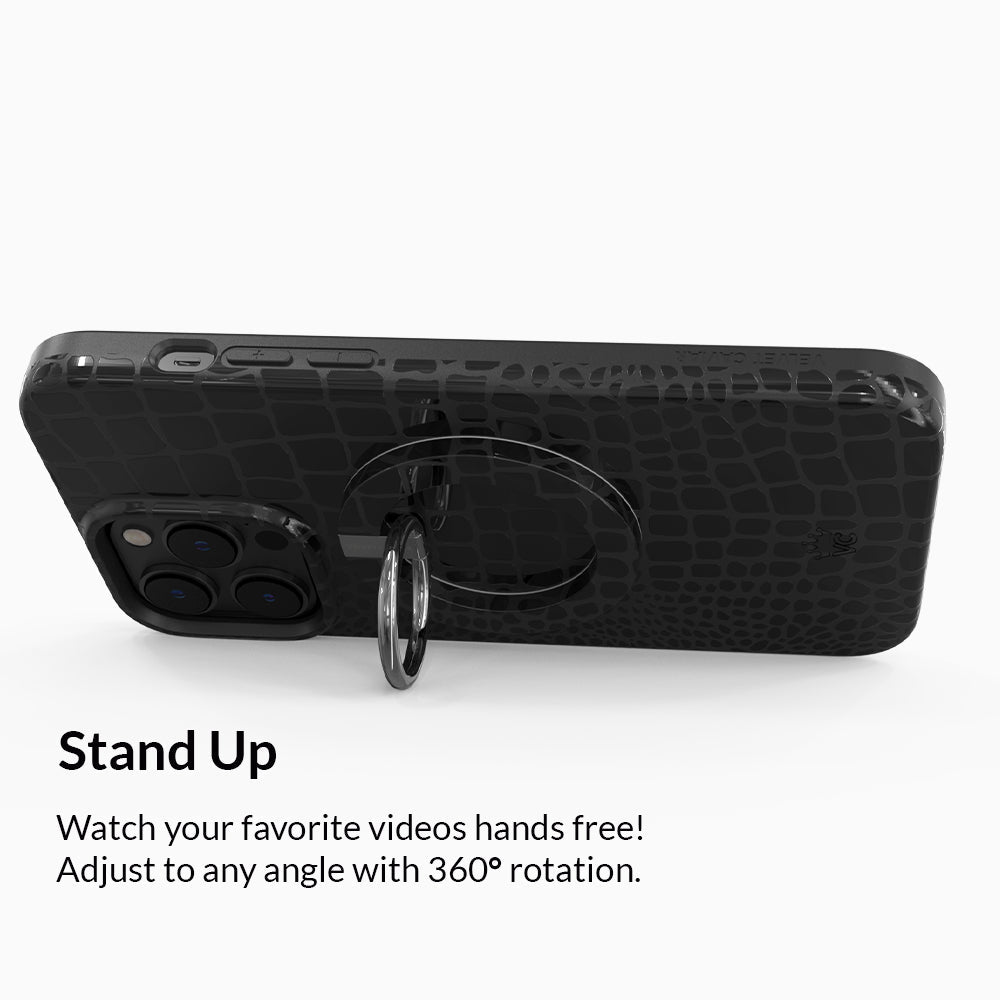 Black Croc MagSafe Grip Ring