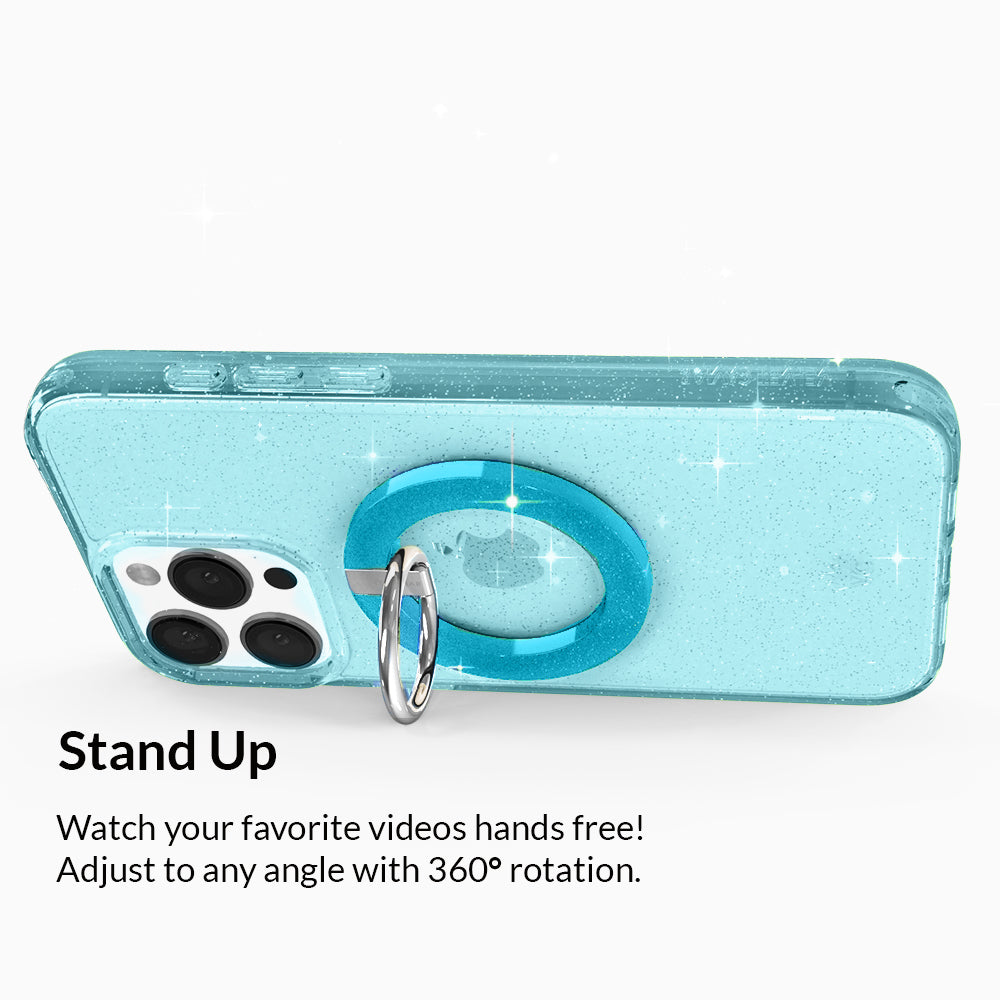 Blue Stardust Glitter MagSafe Grip Ring