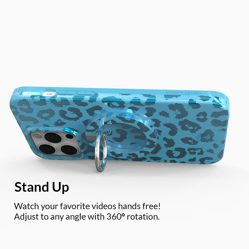 Blue Sapphire Leopard MagSafe Grip Ring