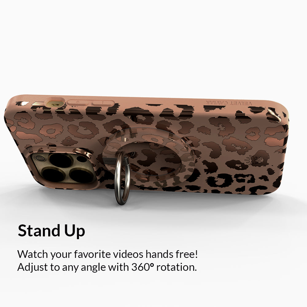 Bronze Chrome Leopard MagSafe Grip Ring