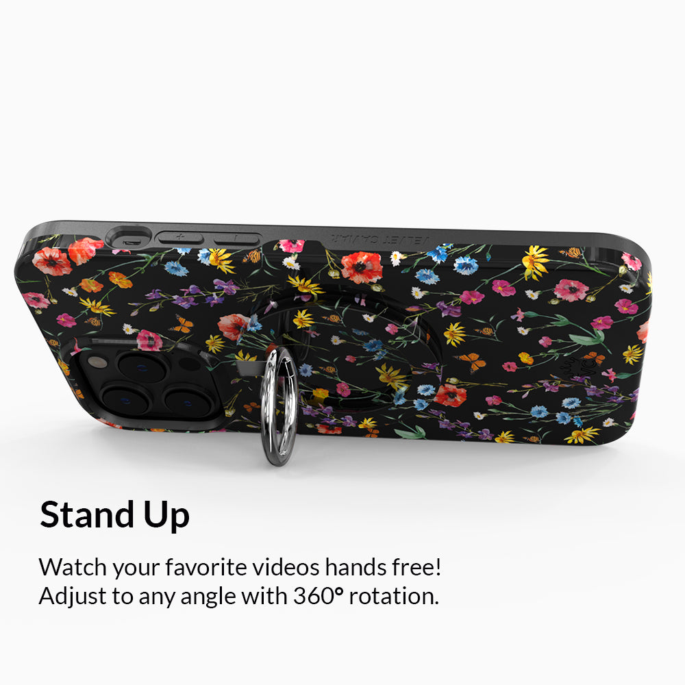 Black Wildflower MagSafe Grip Ring