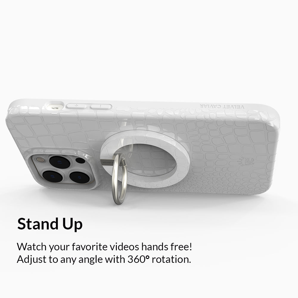 White Croc MagSafe Grip Ring