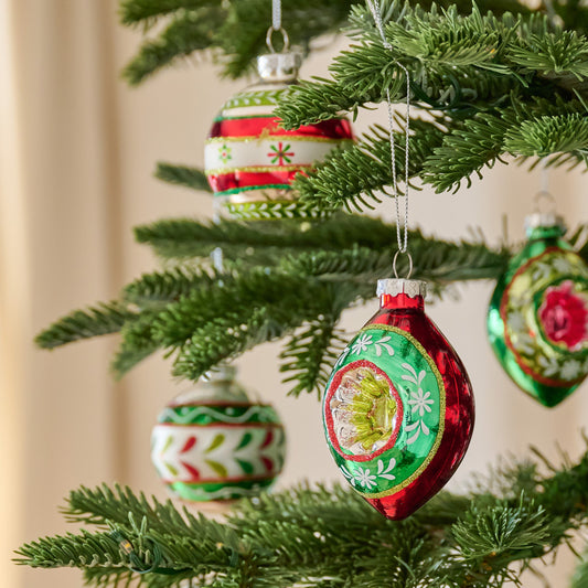 Vintage-Inspired Colorful Ornament Set