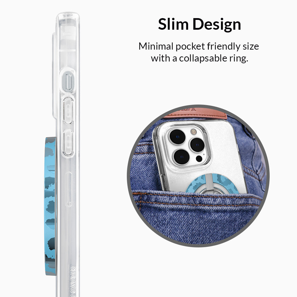 Blue Sapphire Leopard MagSafe Grip Ring