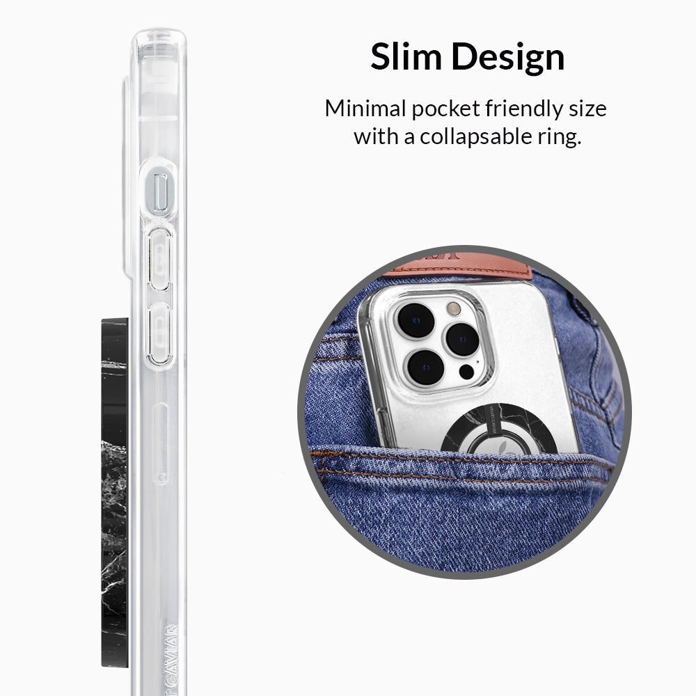 Black Marble MagSafe Grip Ring