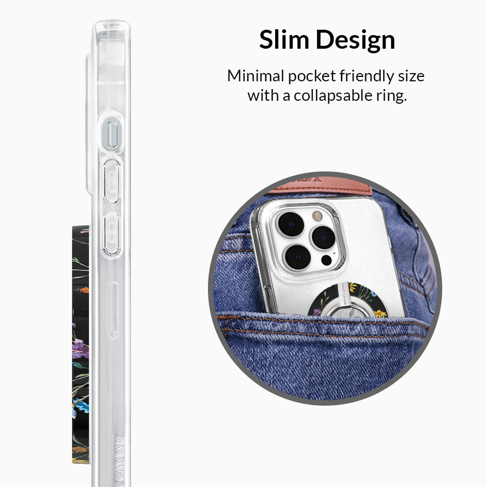 Black Wildflower MagSafe Grip Ring