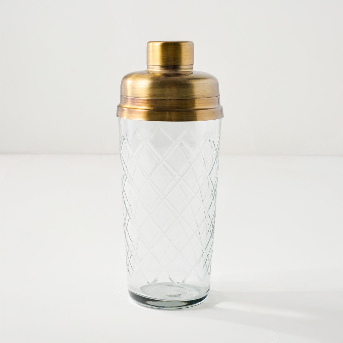 Antique Brass and Etched Glass Shaker Bottle