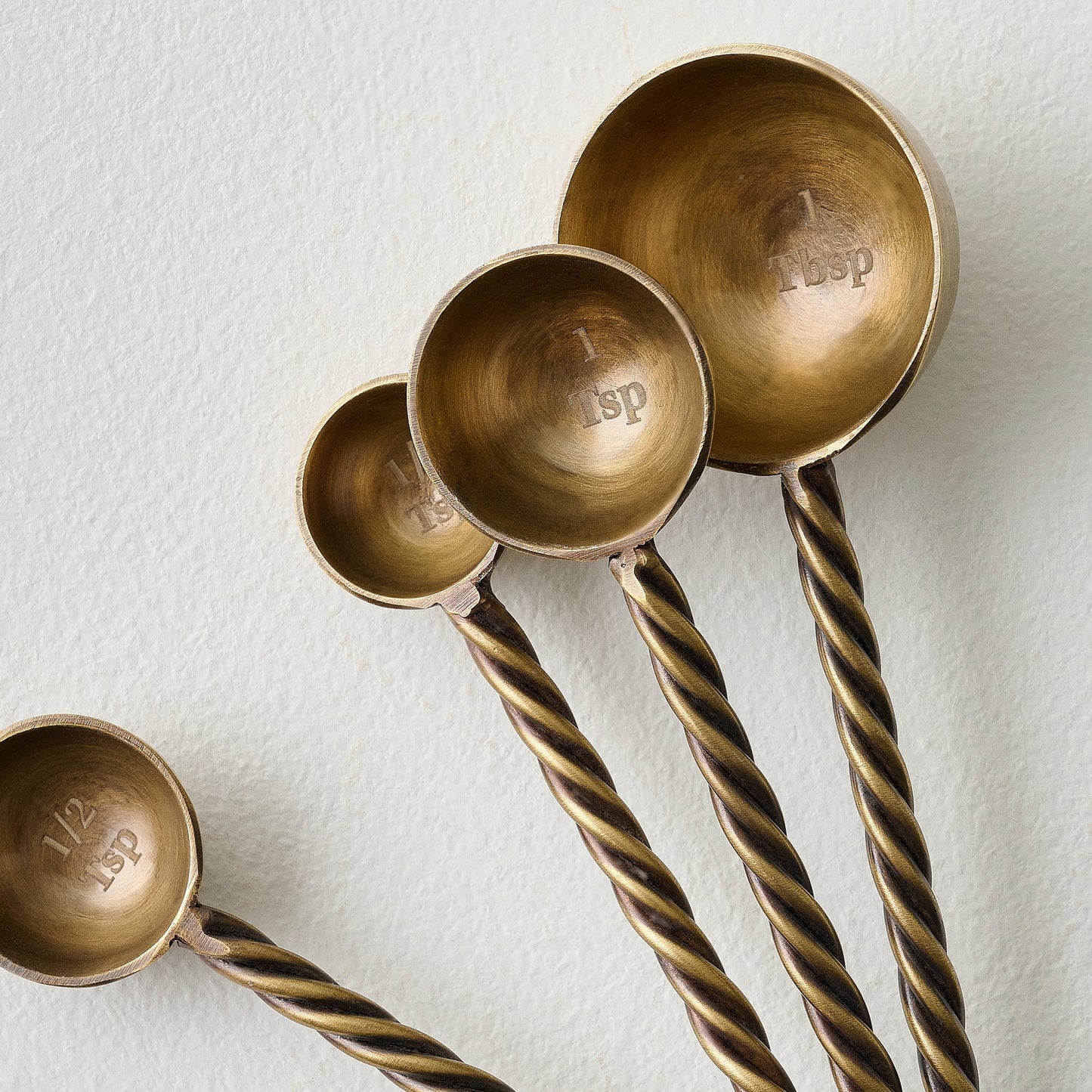 Antique Brass Twisted Measuring Spoons
