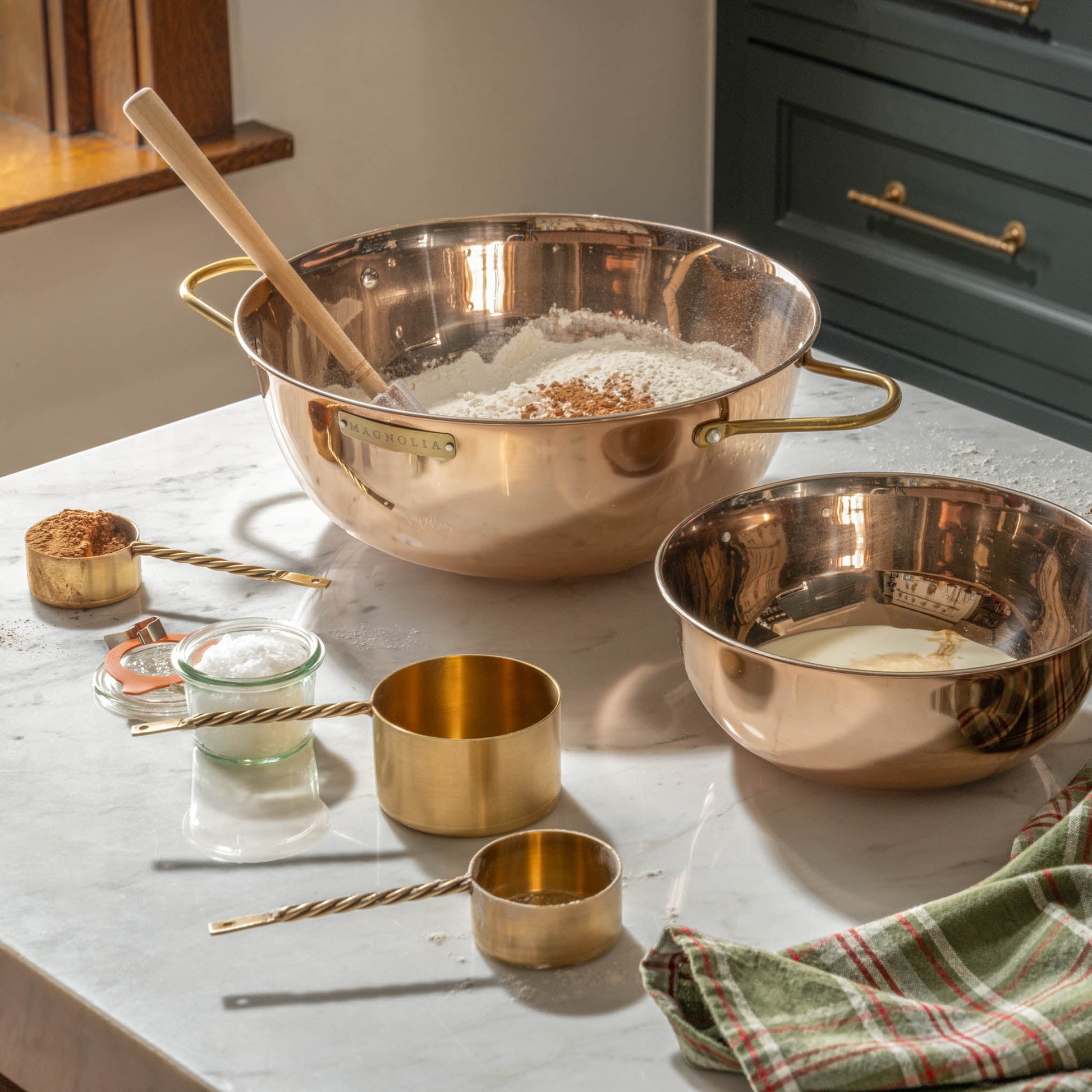 Antique Brass Twisted Measuring Cups