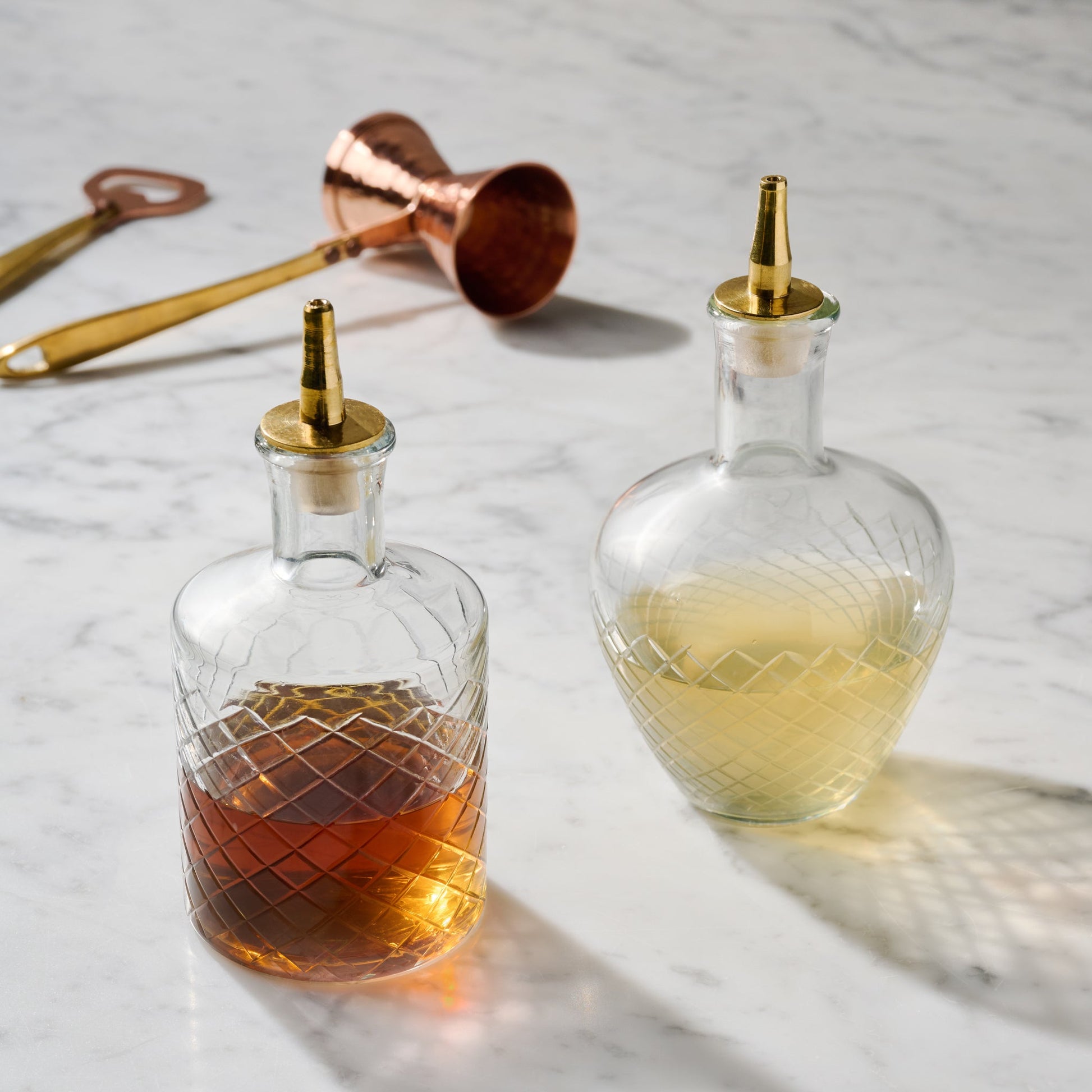 Vintage-Inspired Etched Glass Bottle