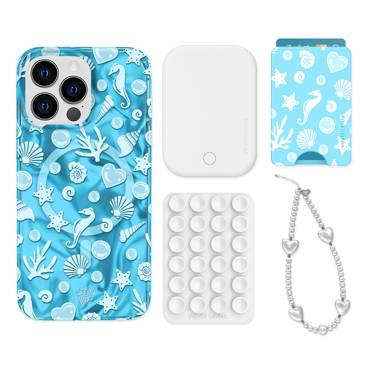 Aquamarine Holo iPhone Bundle Set - Wallet