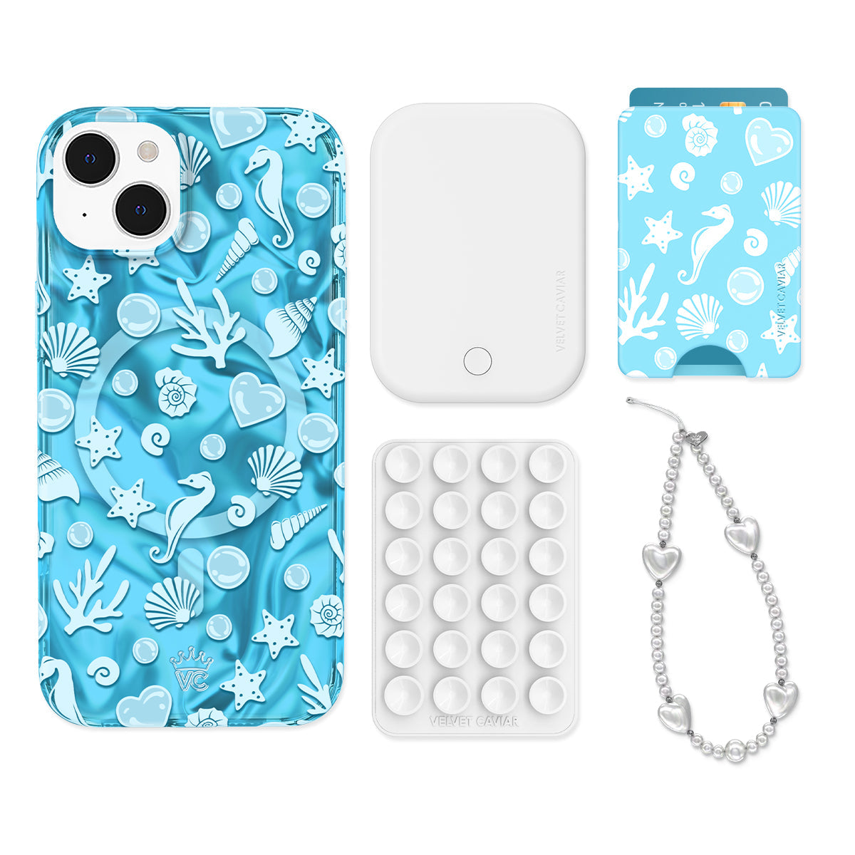 Aquamarine Holo iPhone Bundle Set - Wallet