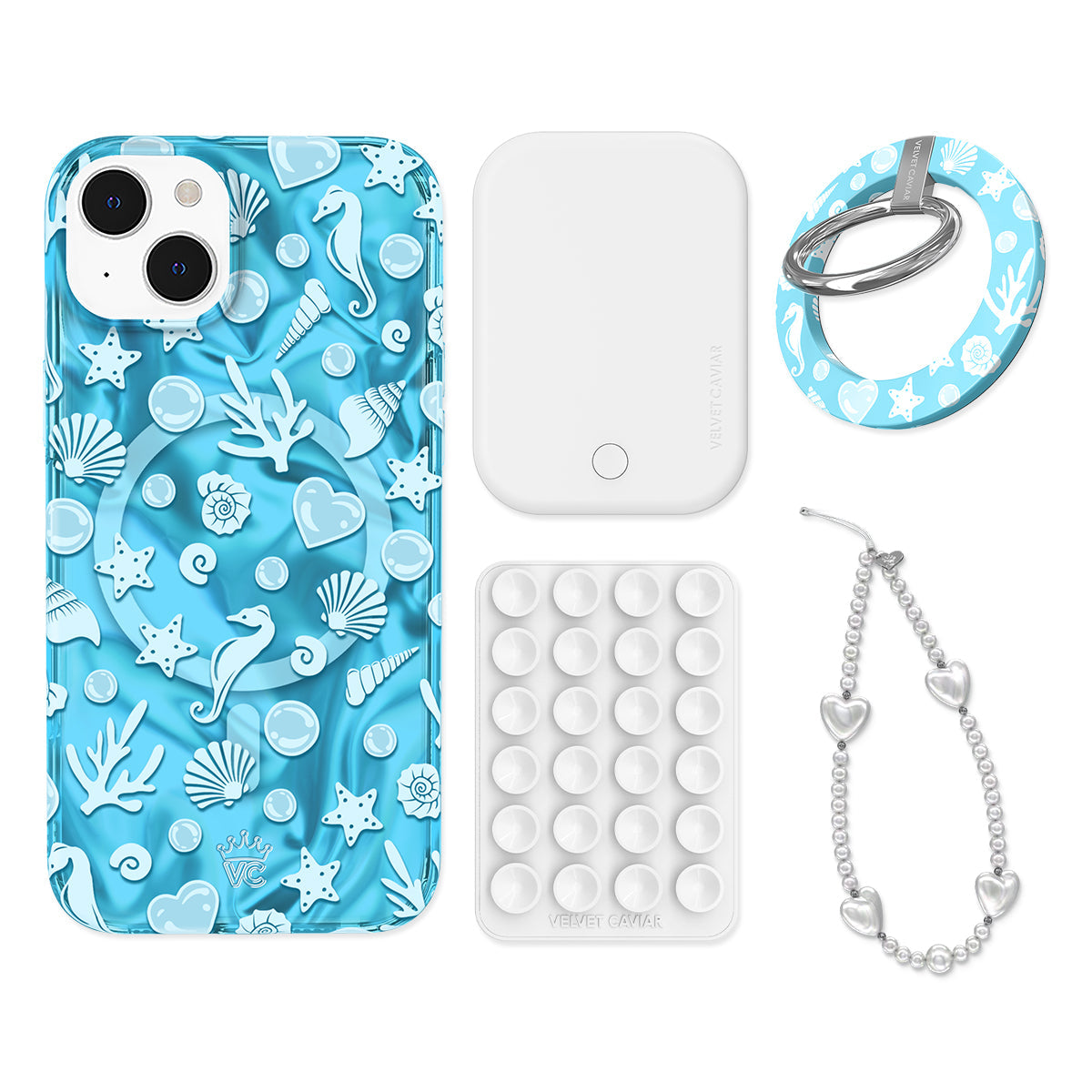 Aquamarine Holo iPhone Bundle Set - Grip