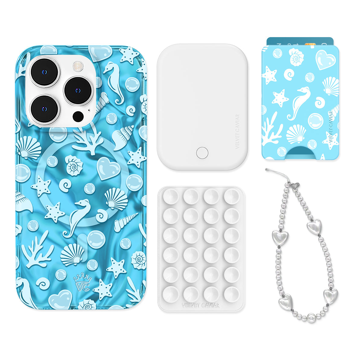 Aquamarine Holo iPhone Bundle Set - Wallet