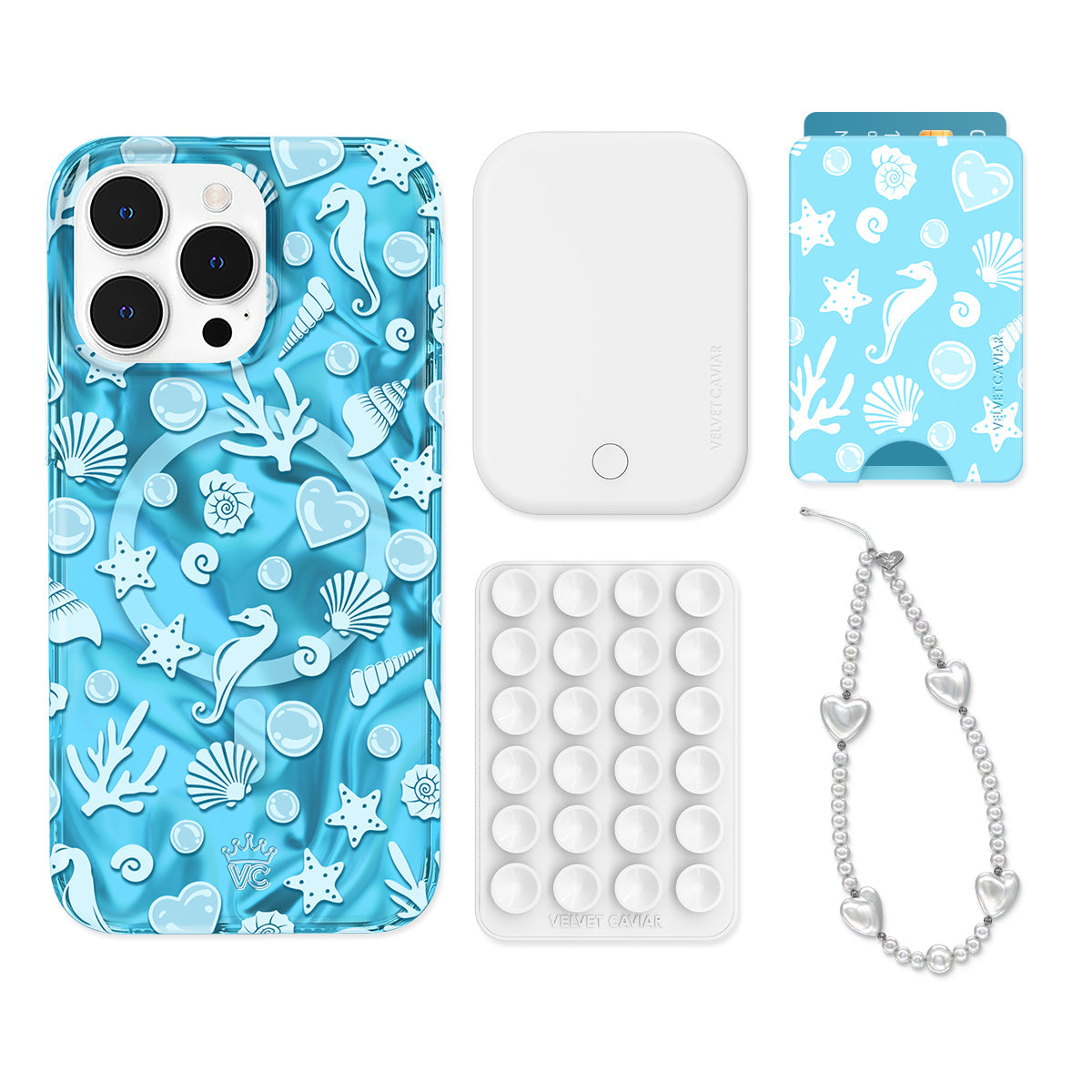 Aquamarine Holo iPhone Bundle Set - Wallet