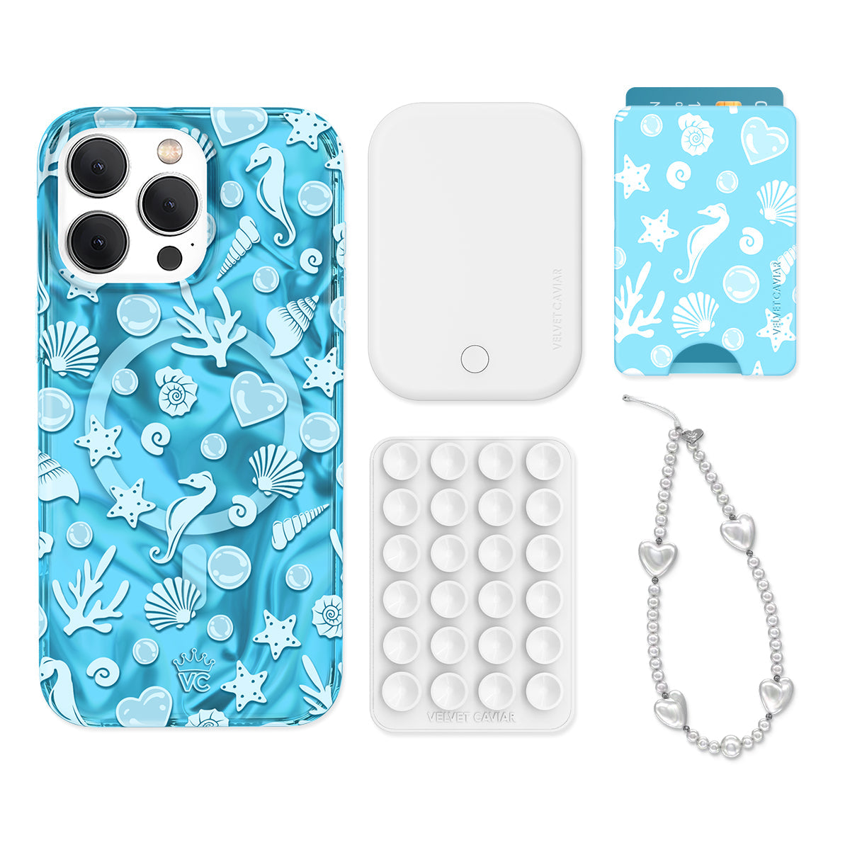Aquamarine Holo iPhone Bundle Set - Wallet
