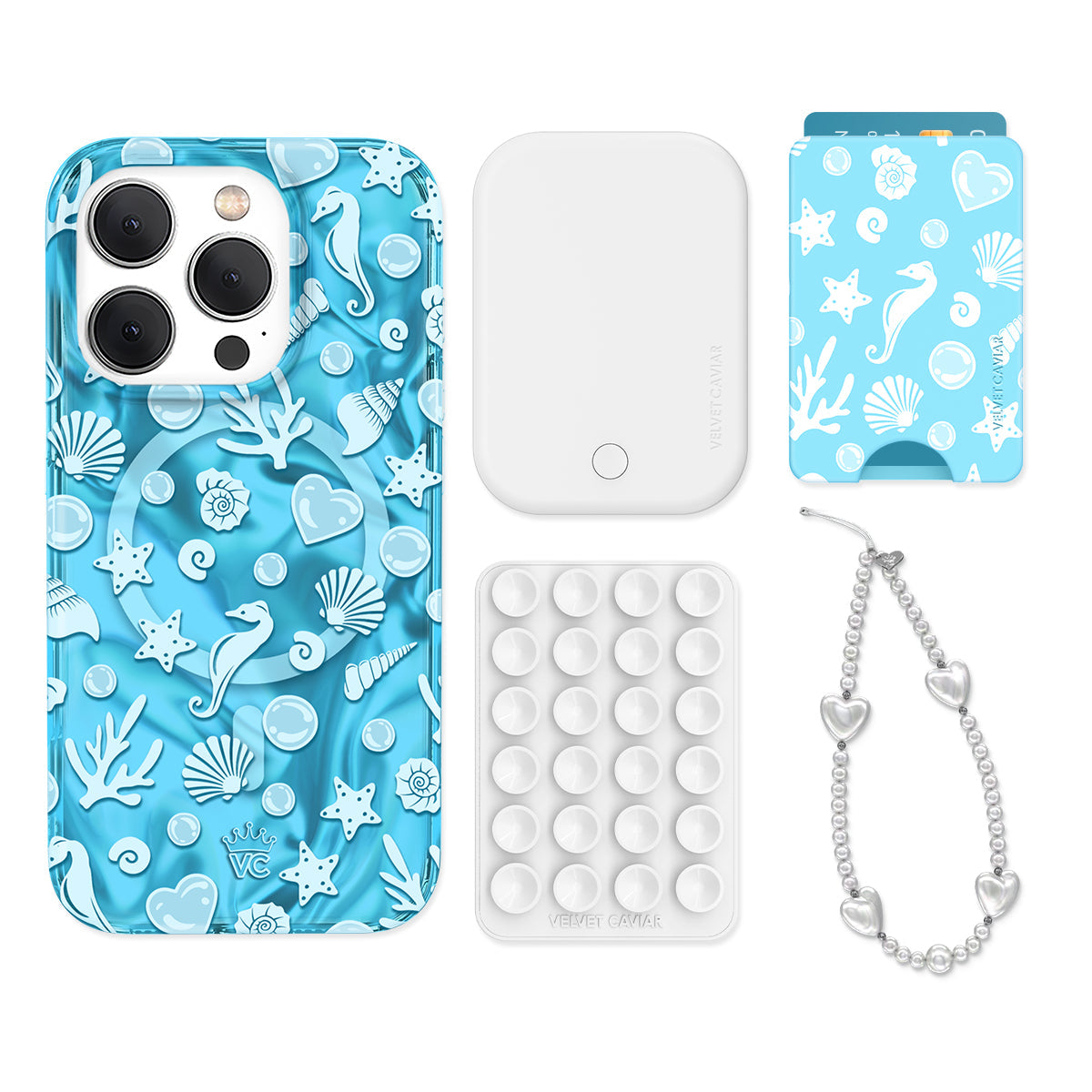 Aquamarine Holo iPhone Bundle Set - Wallet