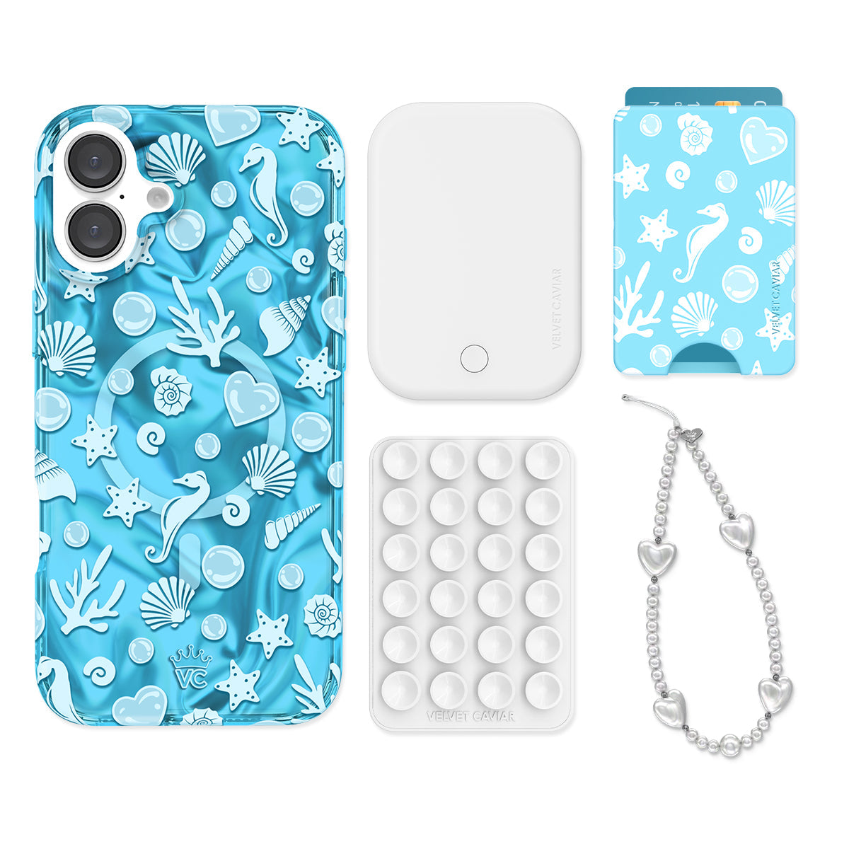 Aquamarine Holo iPhone Bundle Set - Wallet