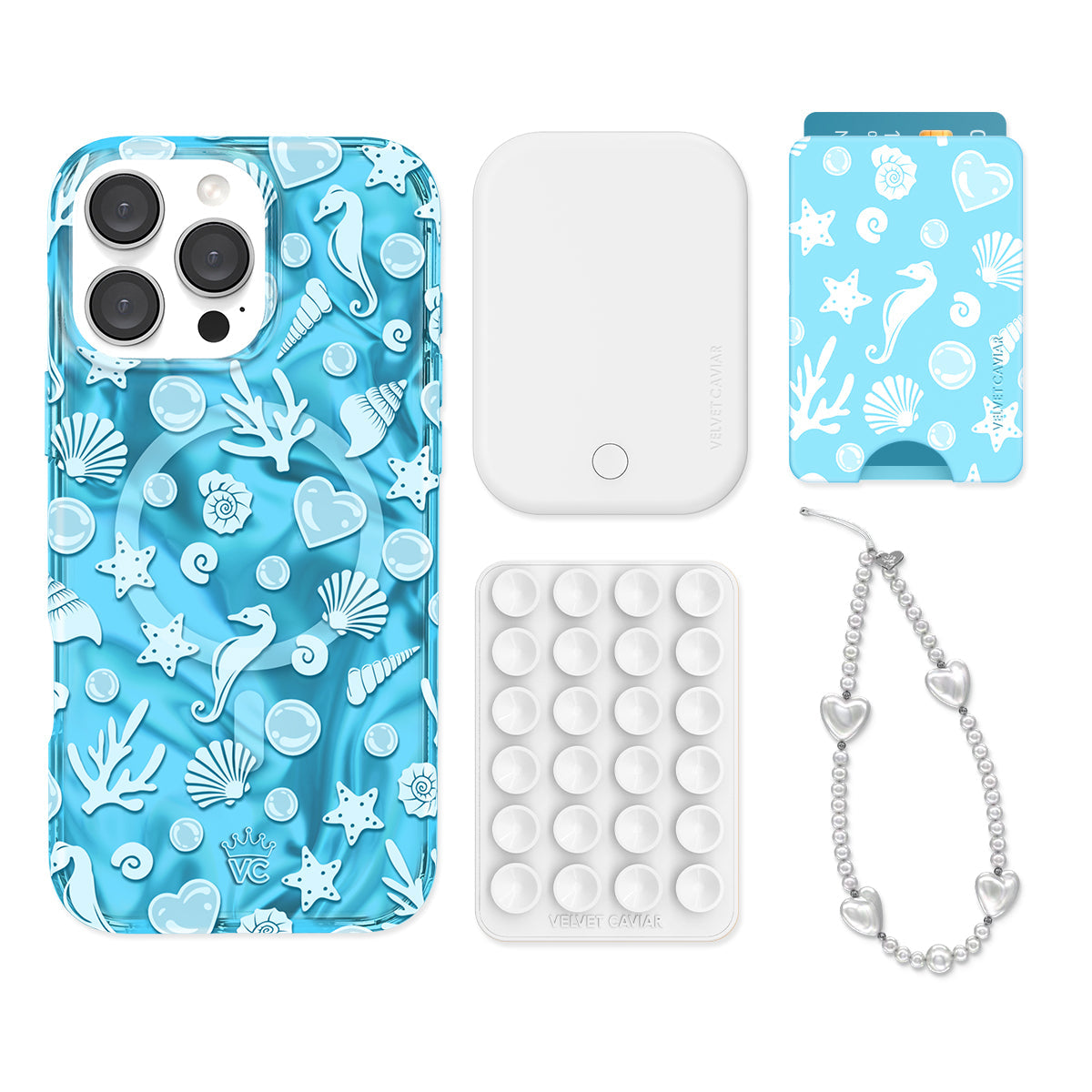 Aquamarine Holo iPhone Bundle Set - Wallet