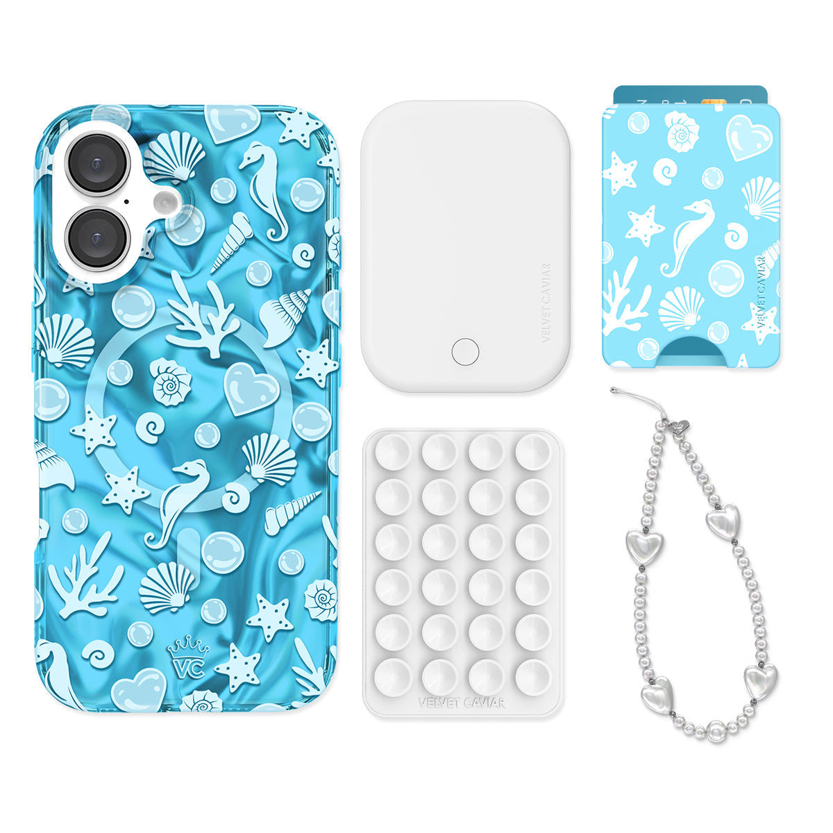 Aquamarine Holo iPhone Bundle Set - Wallet
