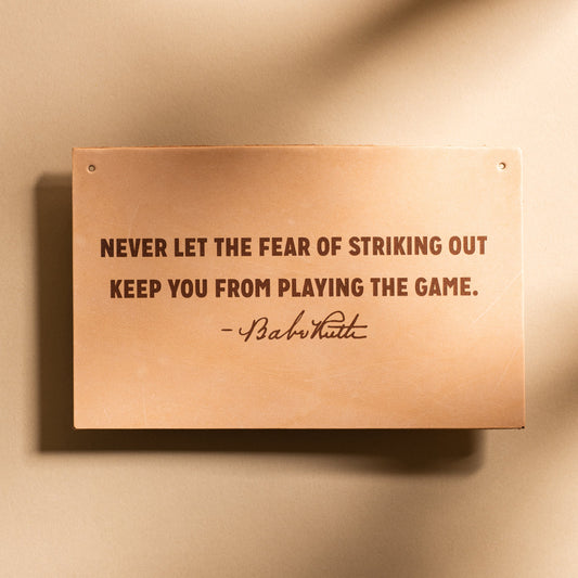 Babe Ruth Leather Sign