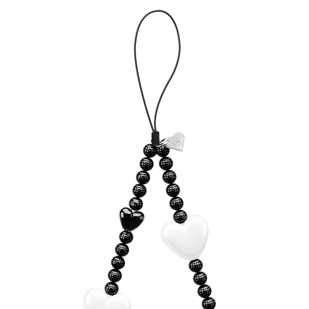 Black & White Heart Charm