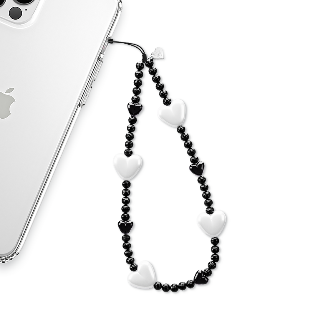Black & White Heart Charm