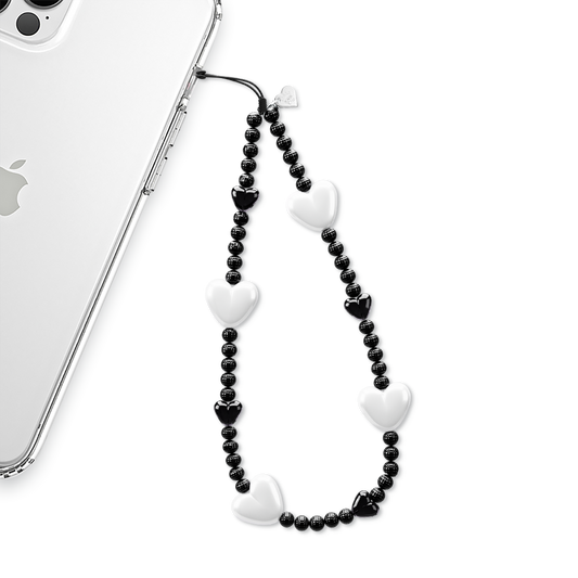 Black & White Heart Charm