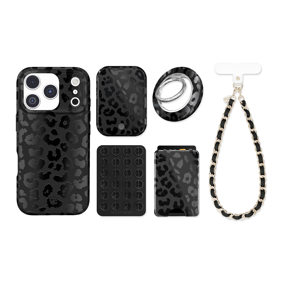 Black Leopard iPhone Bundle Set