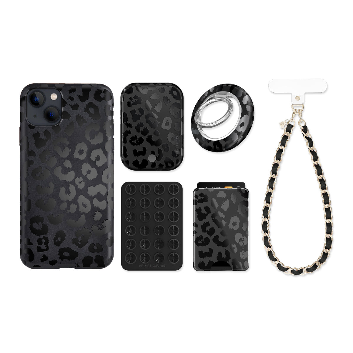 Black Leopard iPhone Bundle Set