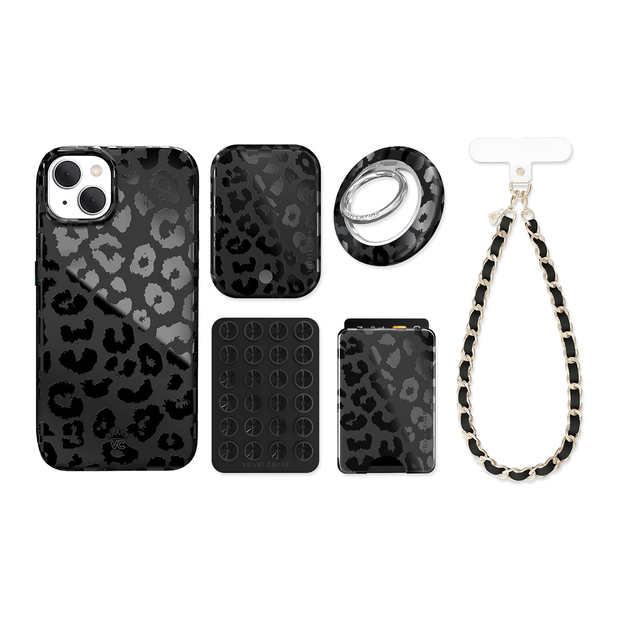 Black Leopard iPhone Bundle Set