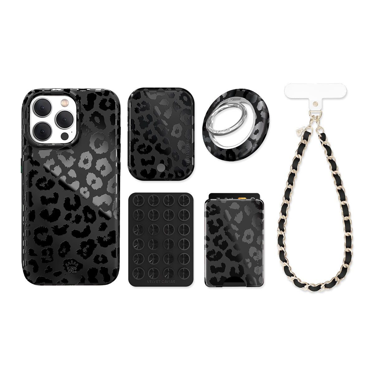 Black Leopard iPhone Bundle Set