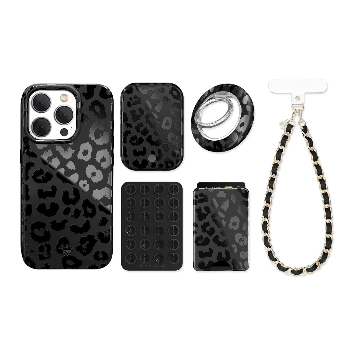 Black Leopard iPhone Bundle Set
