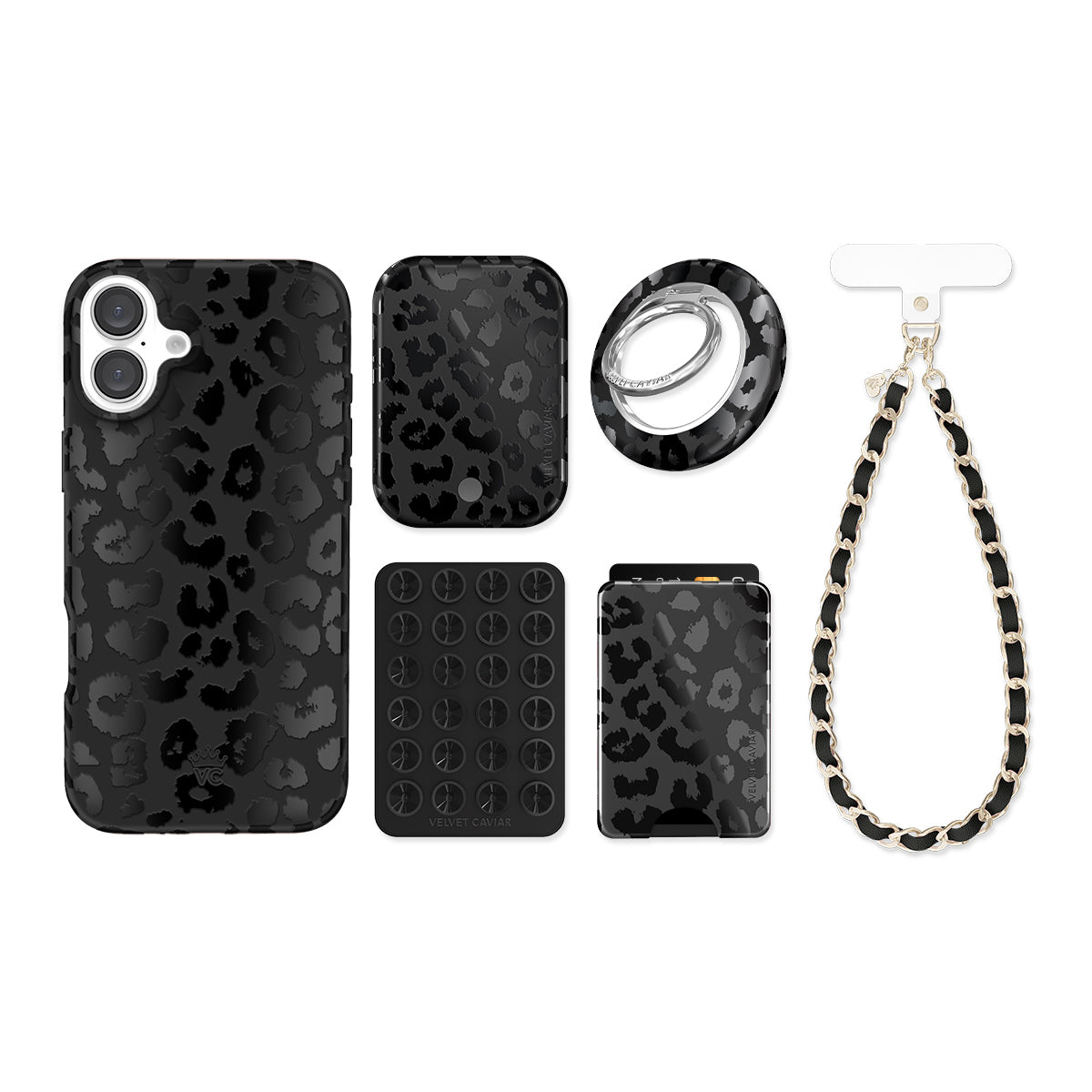 Black Leopard iPhone Bundle Set