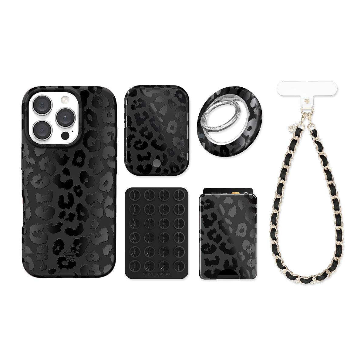 Black Leopard iPhone Bundle Set