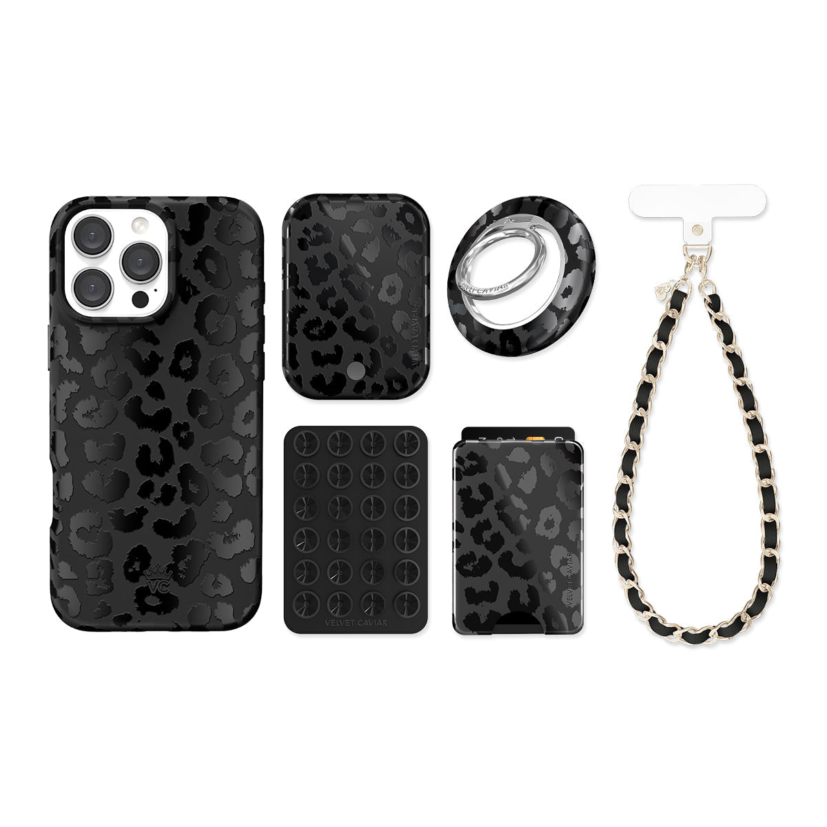 Black Leopard iPhone Bundle Set