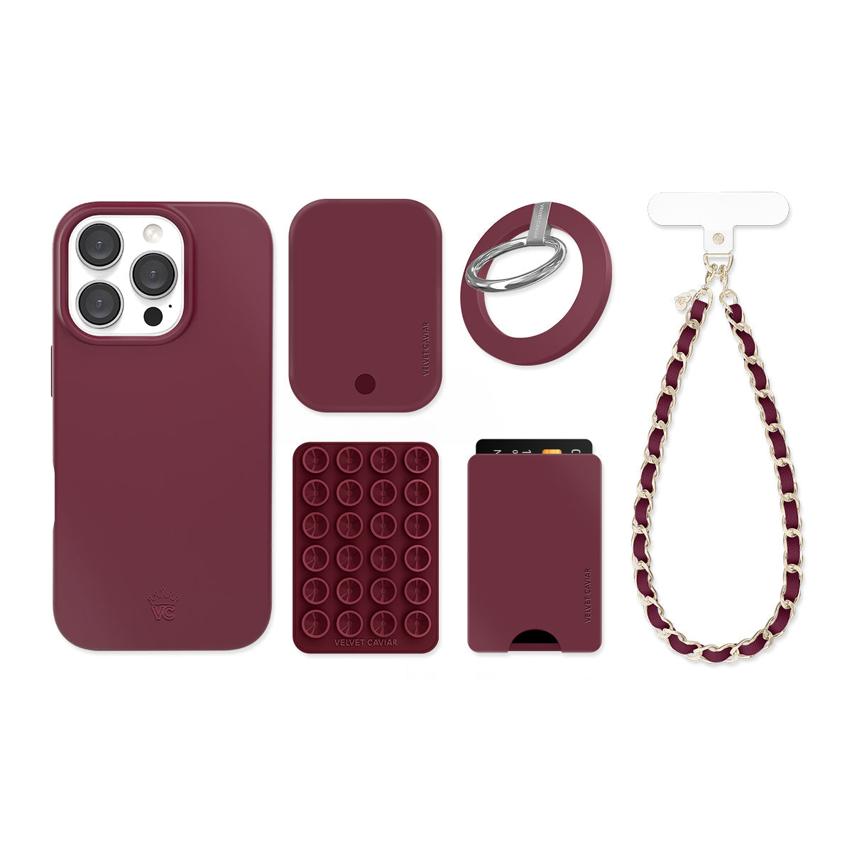 Burgundy 1990 iPhone Bundle Set