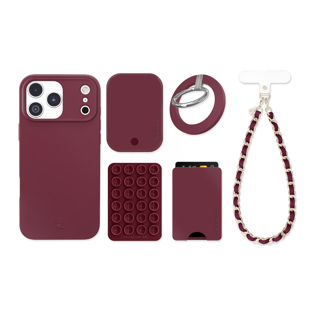 Burgundy 1990 iPhone Bundle Set