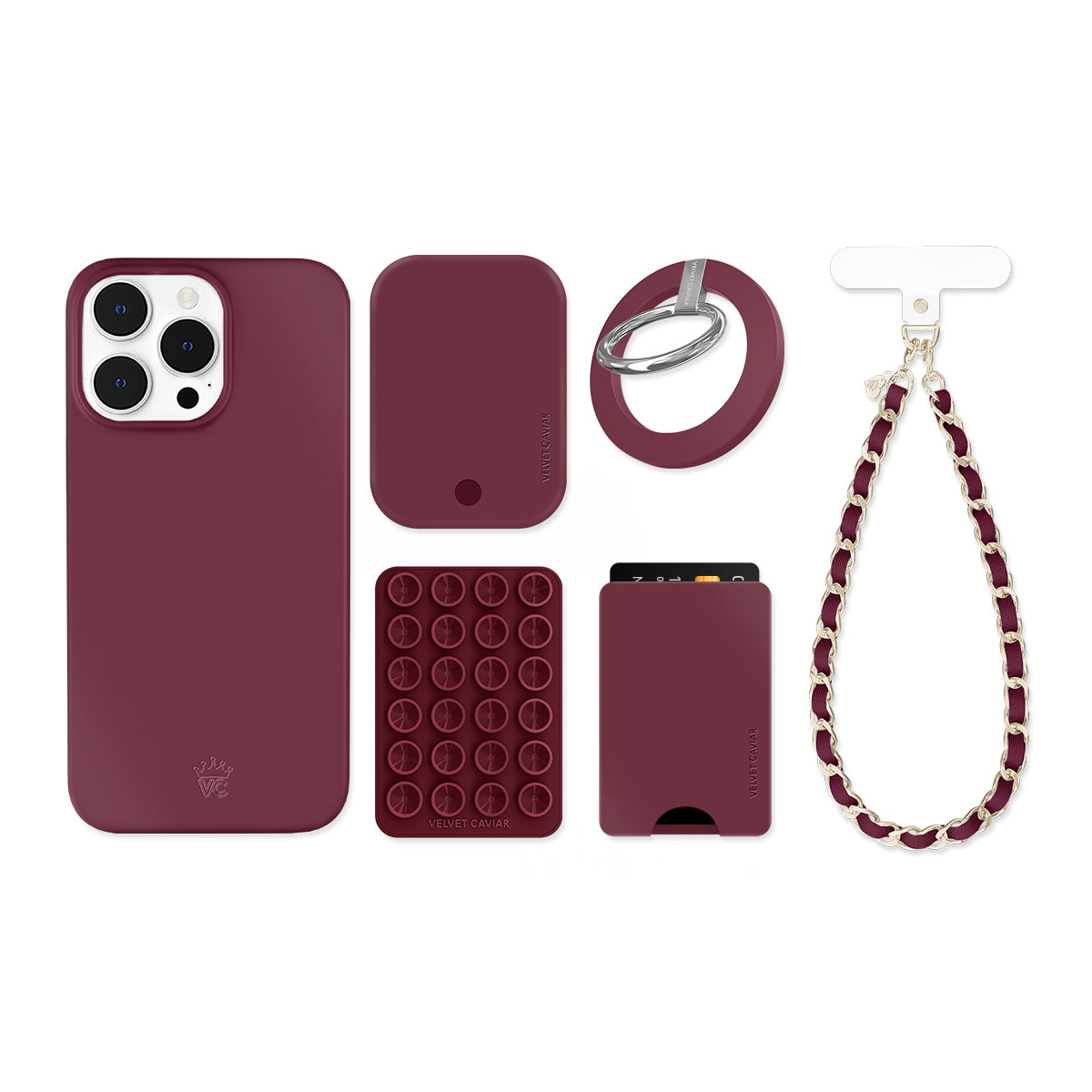 Burgundy 1990 iPhone Bundle Set