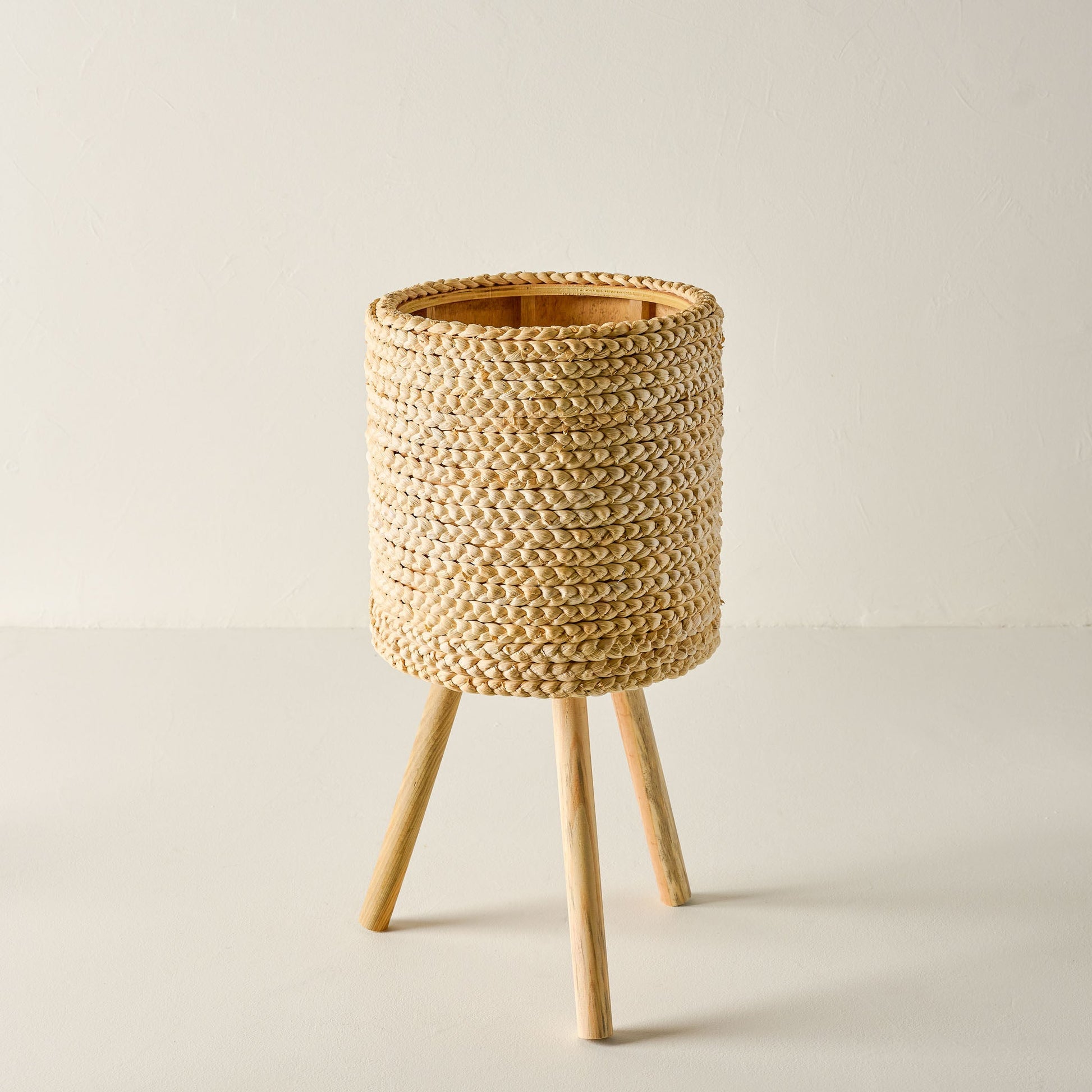 Bleached Woven Plant Stands