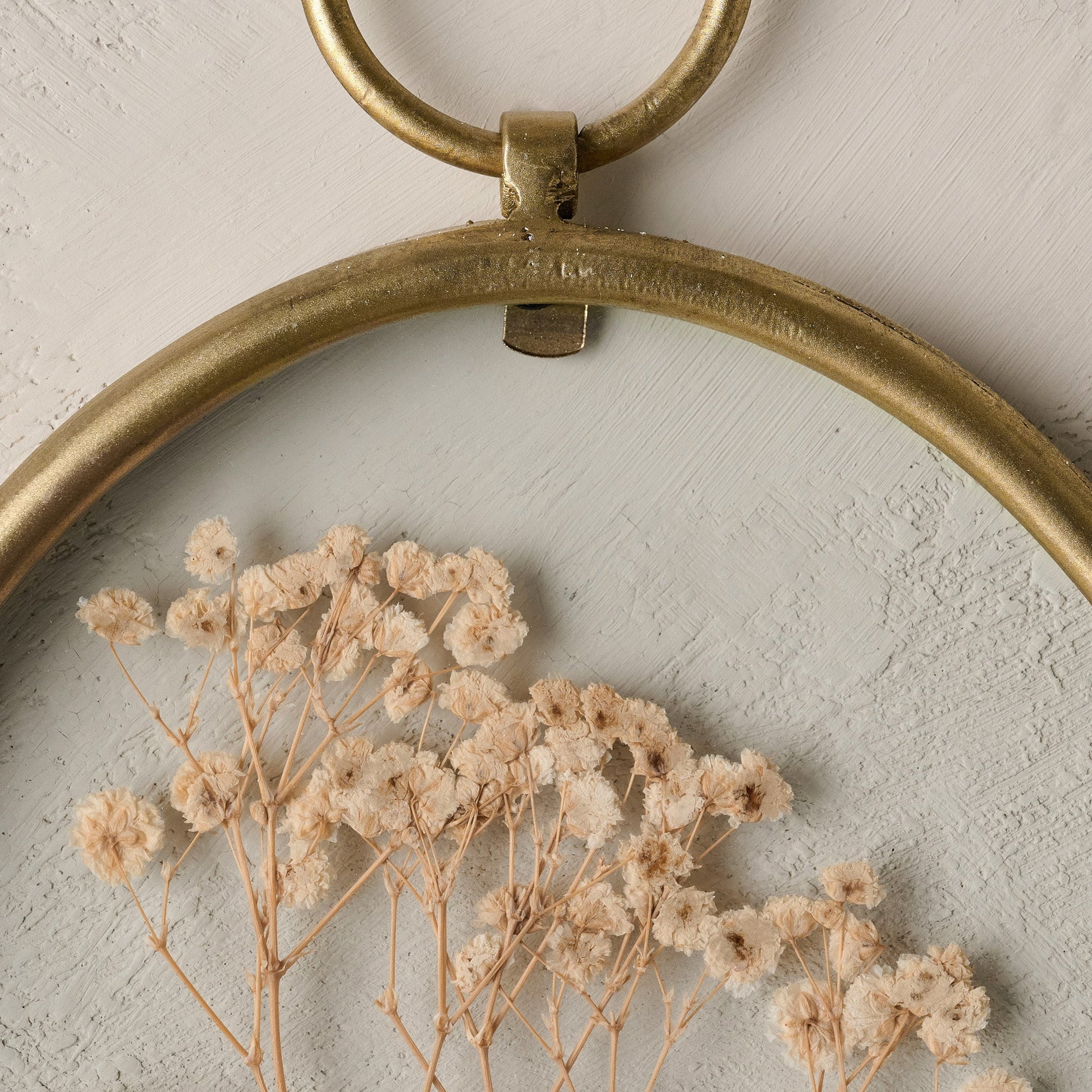 Antique Brass Framed Pressed Floral