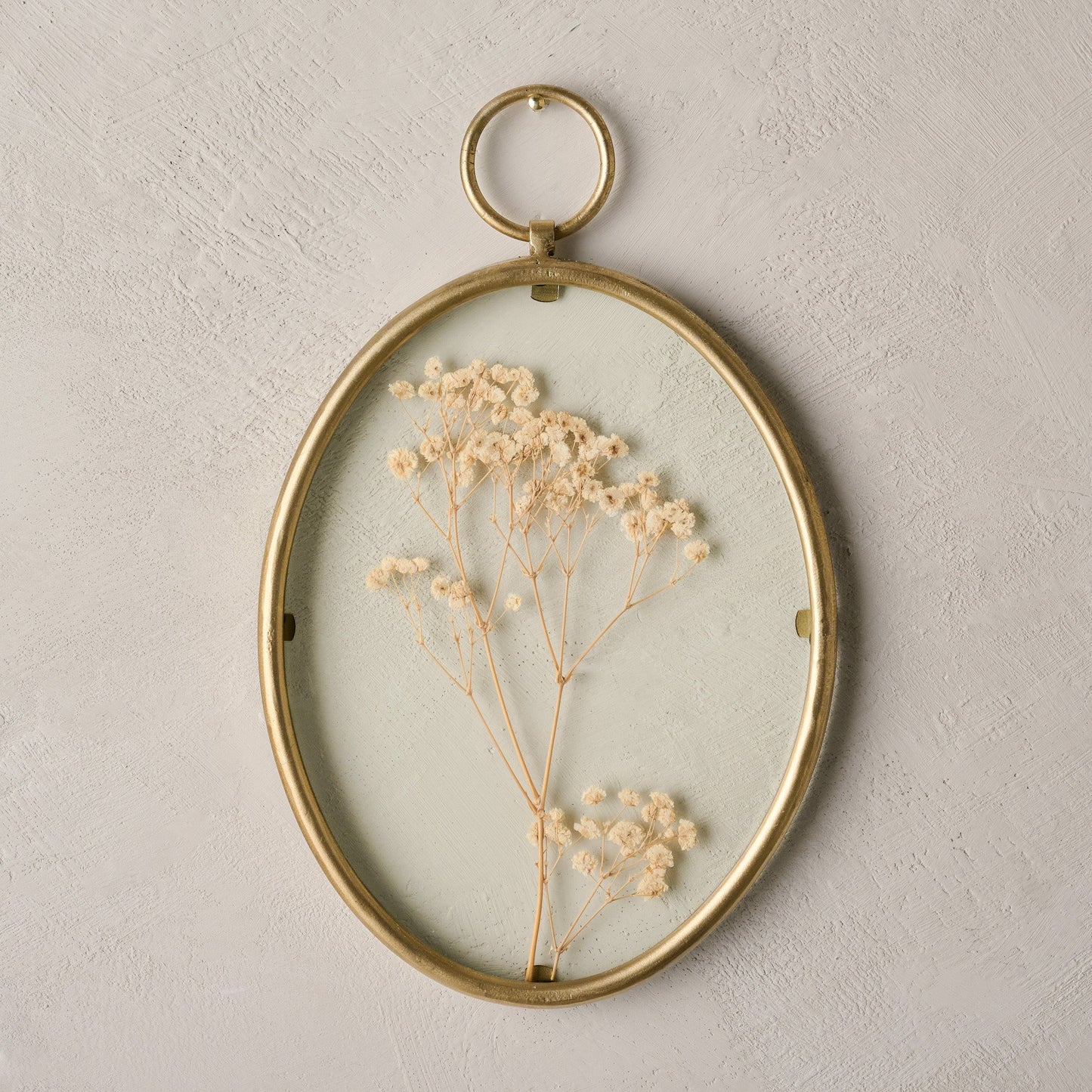 Antique Brass Framed Pressed Floral