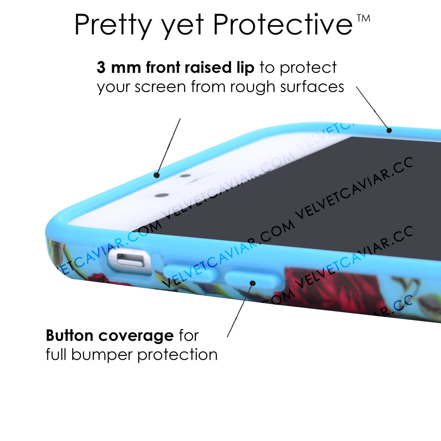 Blue Roses Floral iPhone Case